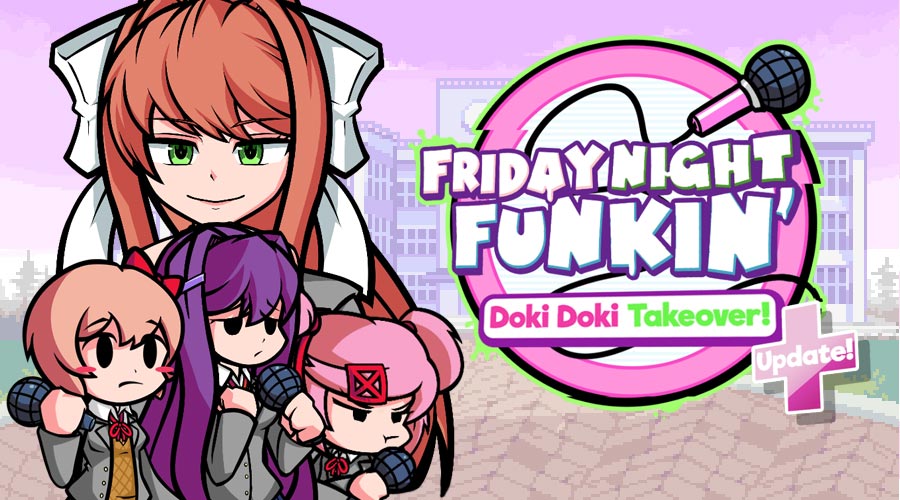 Portada de FNF Doki Doki Takeover Plus!